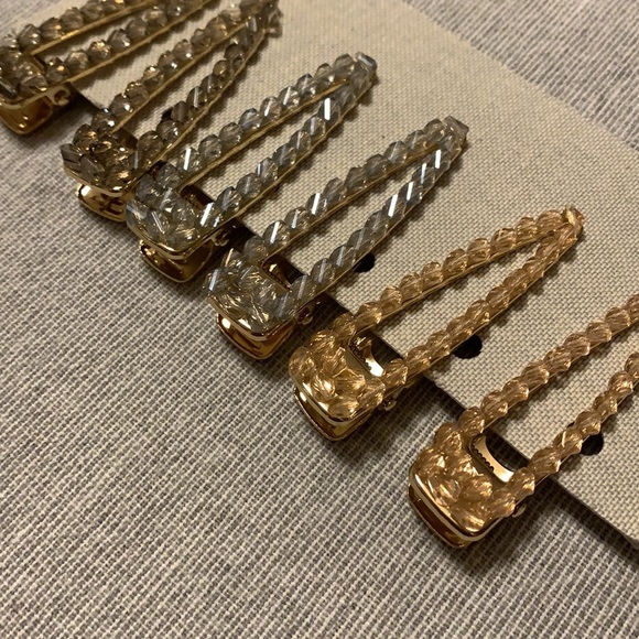Anthropologie beaded hair clip set crystals new - Picture 2 of 4